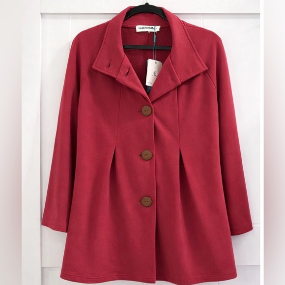 NWT neon buddha Clean Lines Jacket Blazer Cranberry Sustainable Cotton Women’s S - Picture 2 of 8